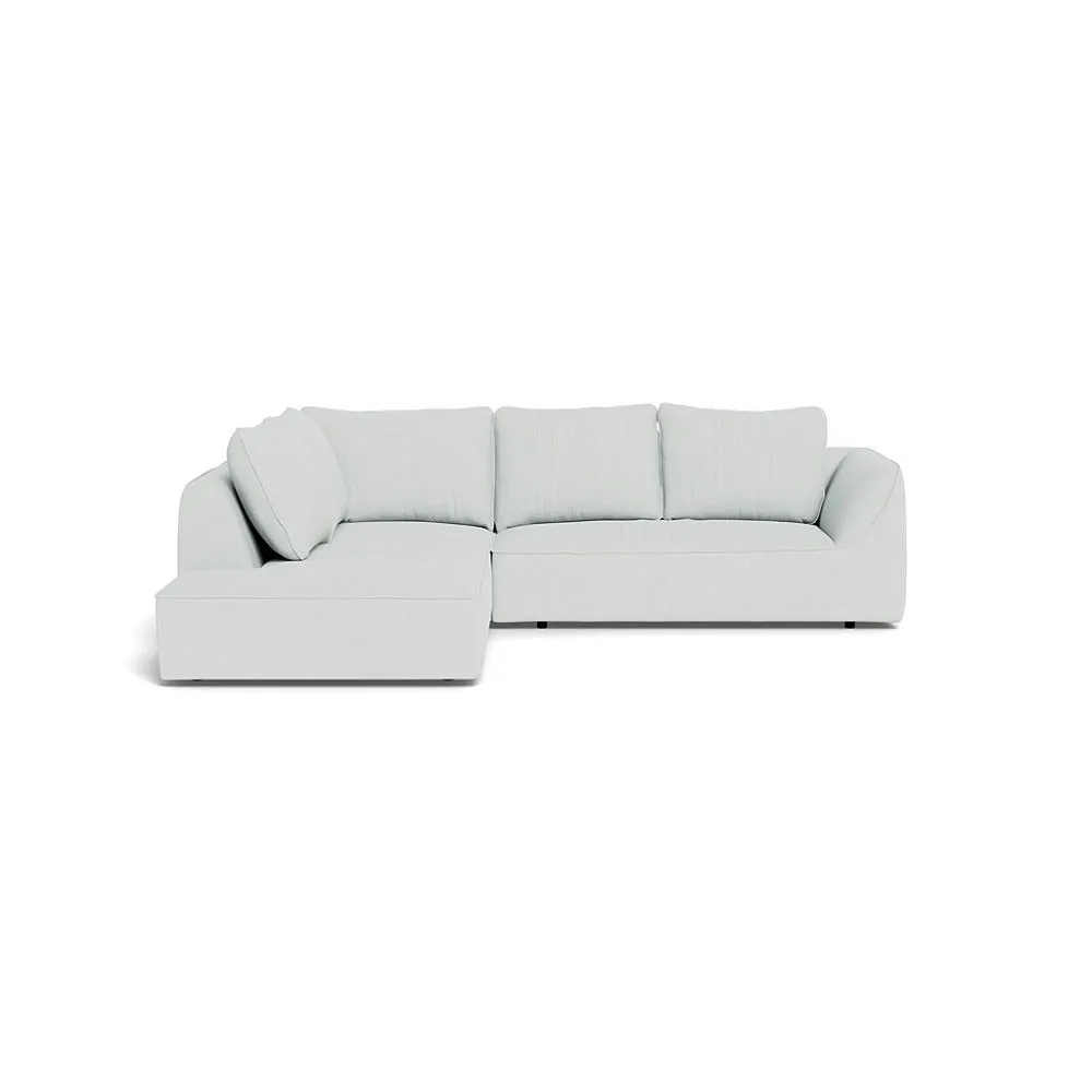 Heal's Morven Left Hand Facing Large Corner Sofa Broad Weave Tin 1