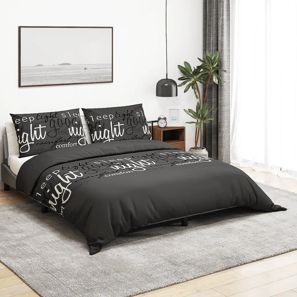 Berkfield Home Duvet Cover Set Black 240x220 cm Cotton
