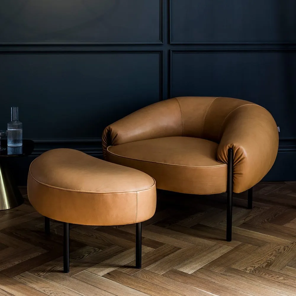 Heal's Isola Armchair Nobilis Velvet Rust Black Feet 3