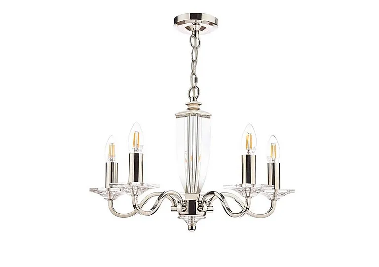 Carson 5 Arm Chandelier - Nickel