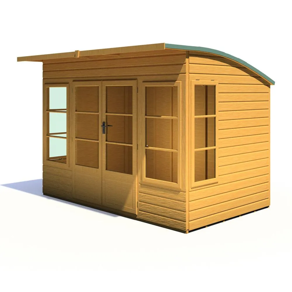 Shires Orchid 10x6 ft Double Door - Opening Windows Dip Treated Summerhouse in Brown 5