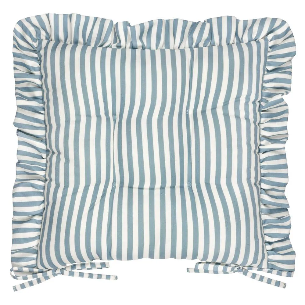 Wylder Millie Ruffle 2 Pack Indoor/Outdoor Seat Pads in Blue 3