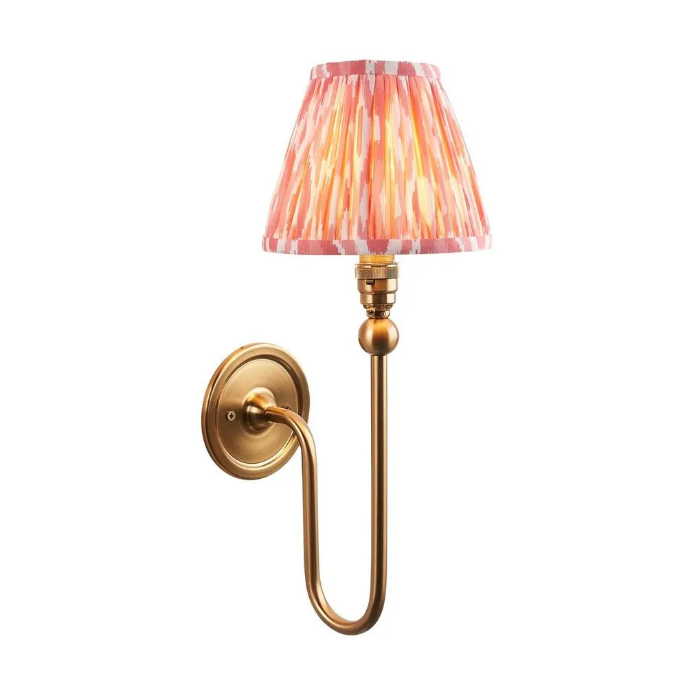 Netlighting Santiago Wall Light Pink Fabric Ikat Shade 16cm B22