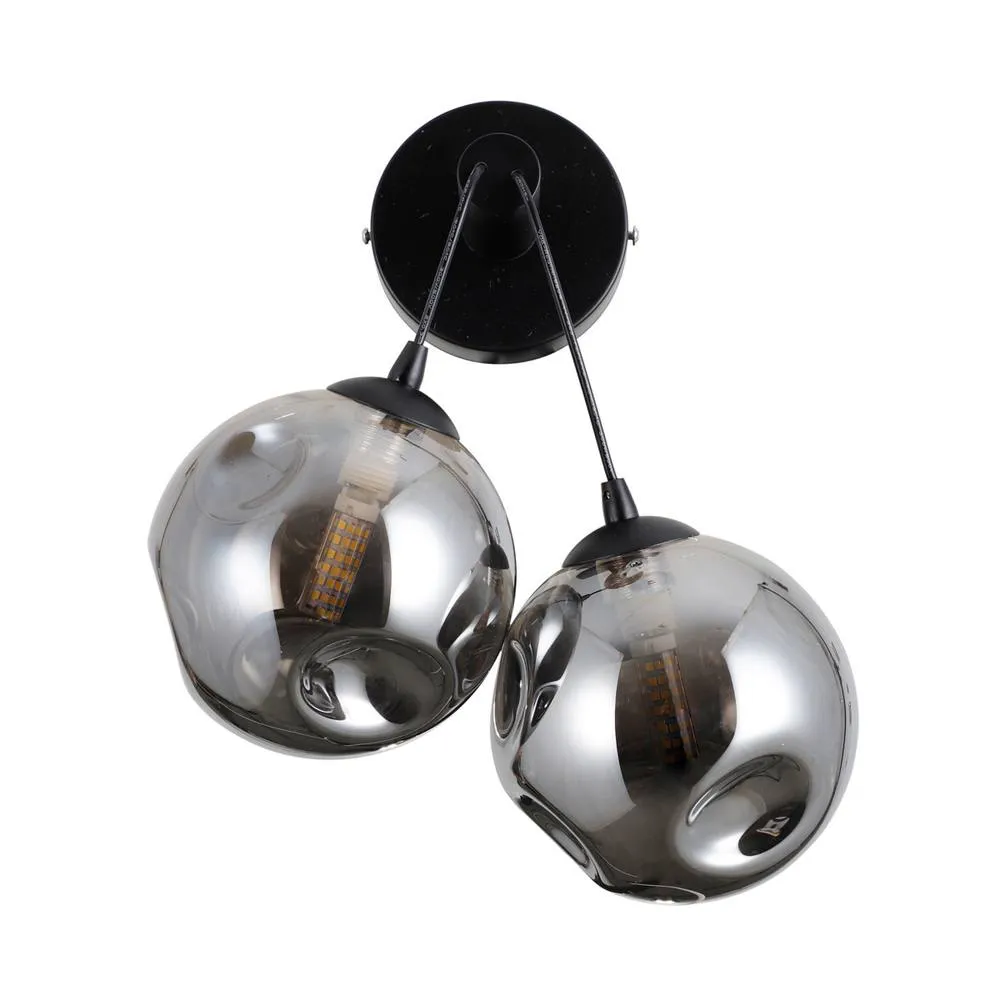 Netlighting Perlos Globe Wall Lights Matt Black 2xG9 2