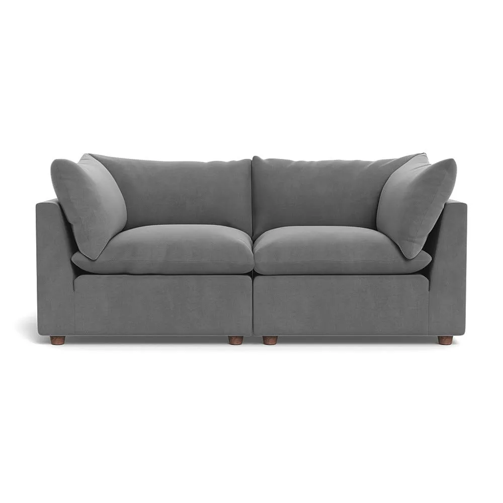 Heal's Astrid 3 Seater Sofa Smart Velvet Mercury Walnut Stained Beech Feet 1
