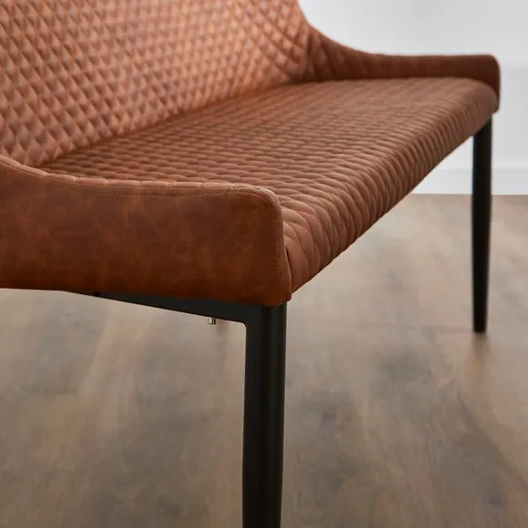 Montreal 2 Seater Dining Bench, Faux Leather, 133cm 3