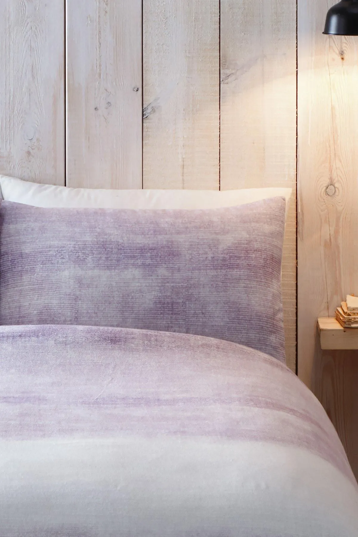 Appletree 'Anson Stripe' 100% Brushed Cotton Duvet Cover Set in Mauve 2