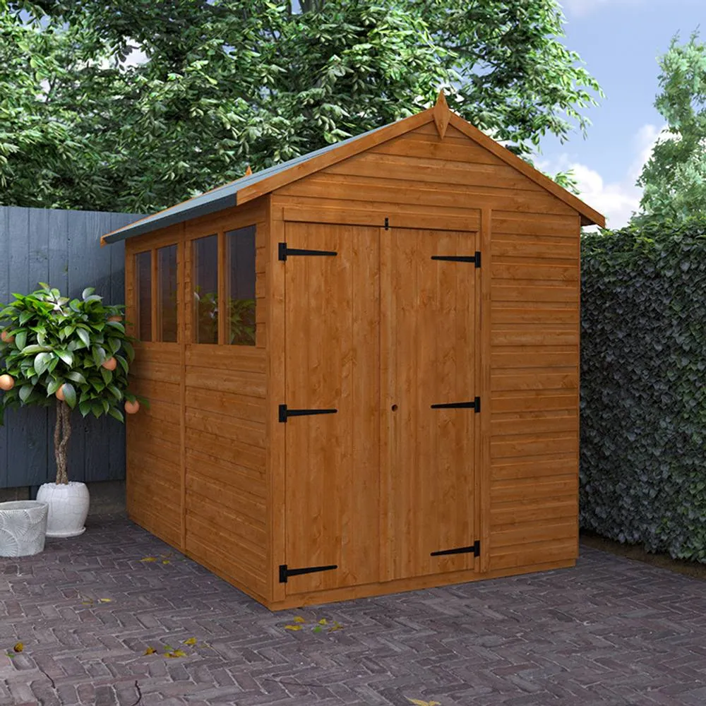 Buttercup Farm 8x6 Flex Apex Double Door 12mm Flex - L238.8 x W175 x H213.5 cm in Burnt Orange 3
