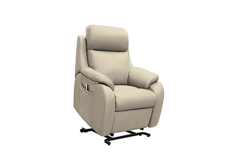 Kingsbury Small Leather Lift and Rise Chair - Oxford Mushroom