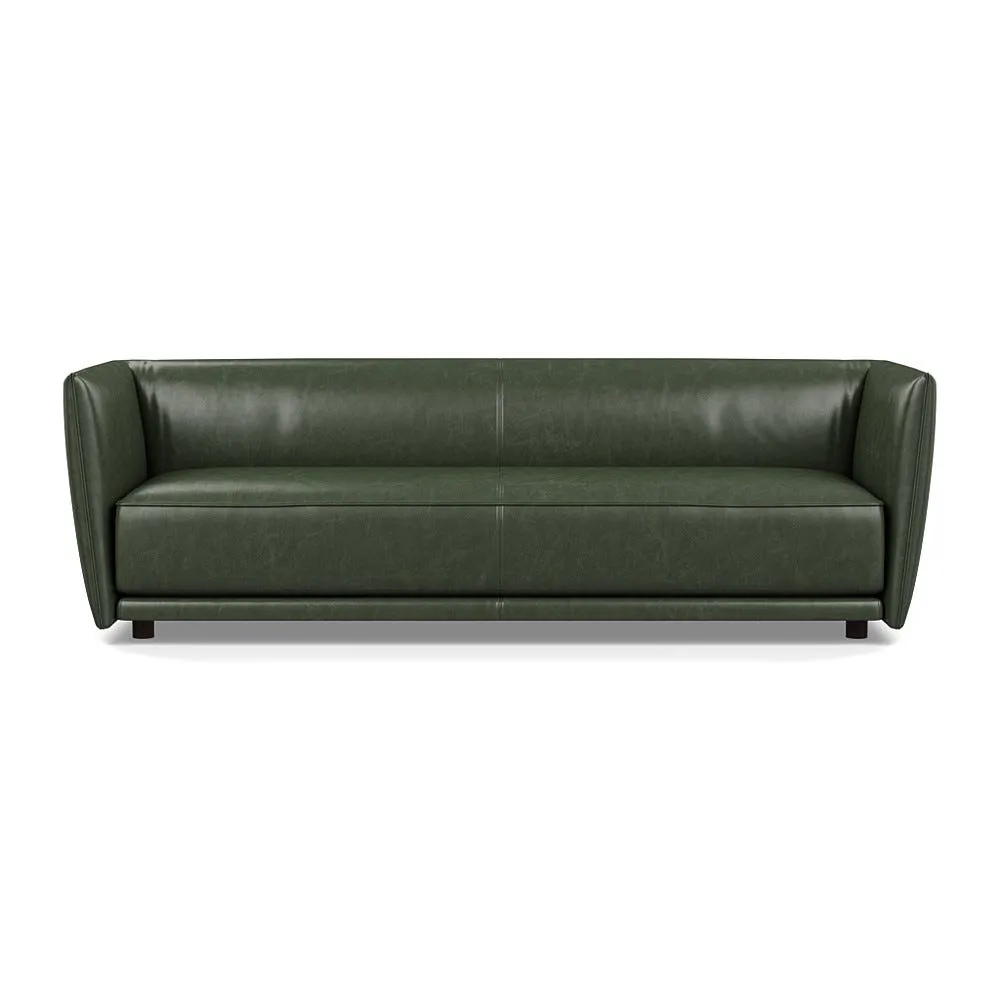 Heal's Valley 4 Seater Sofa Stonewash Vintage Green Walnut Stain Feet 1