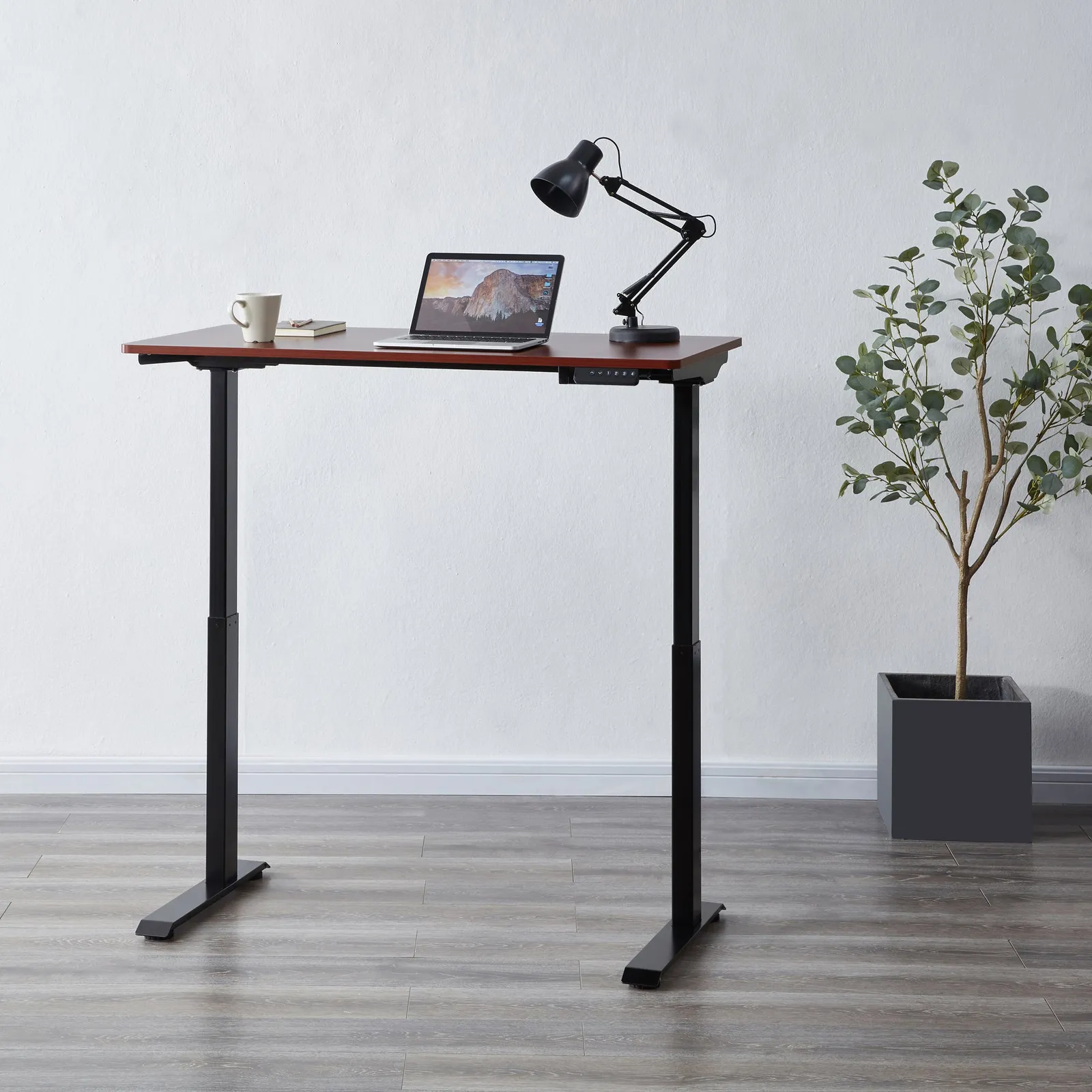 Koble Apollo Walnut Effect Adjustable Standing Smart Desk Brown/Black