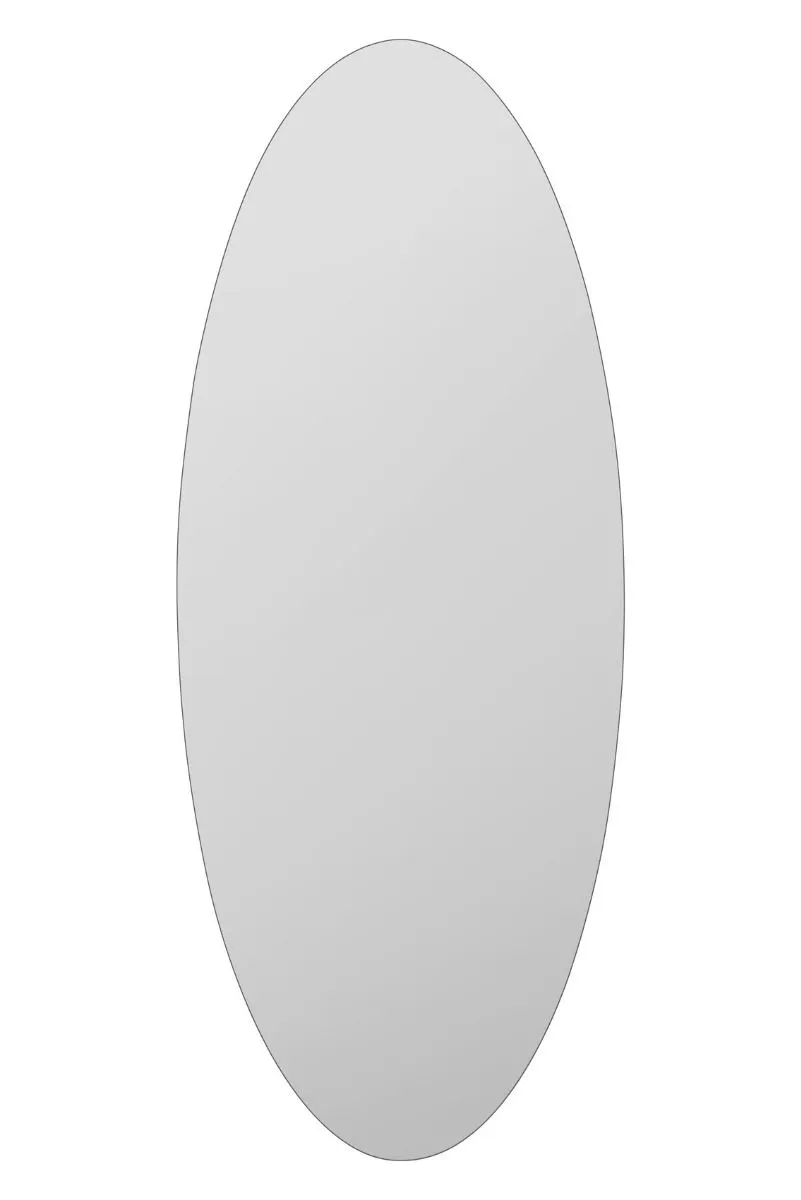 MirrorOutlet Frameless Oval Wall Mirror 71" X 28" (180x70CM) in Silver 4