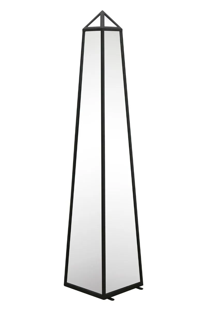 MirrorOutlet Black Metal Edged Mirrored Ornament (100CM X 20CM X 20CM) 3