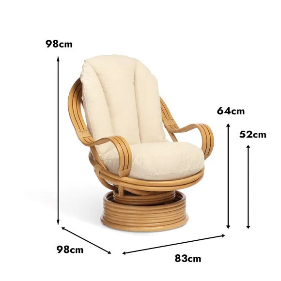 Desser Vale Rattan Laminated Swivel Rocking Chair 5