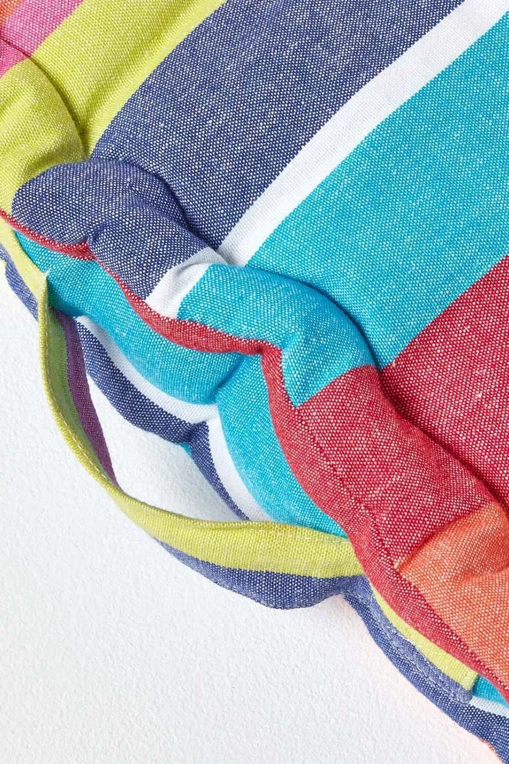 Homescapes Cotton Multicoloured Stripe Floor Cushion 4