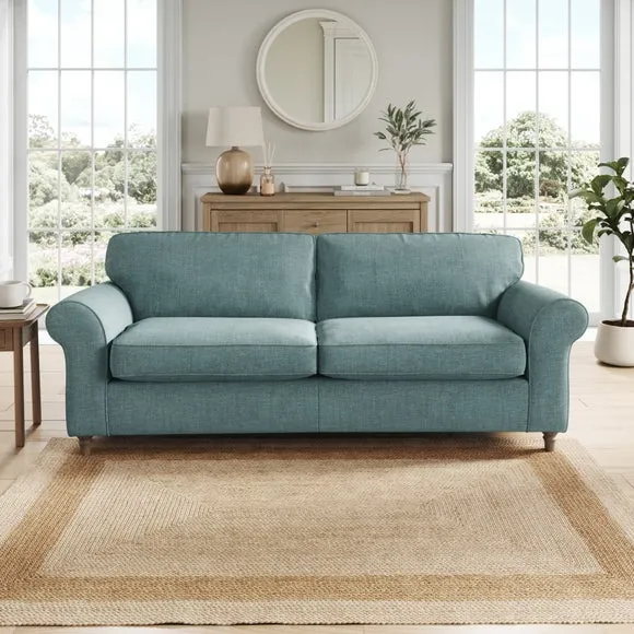 Flori Tonal Plush Chenille 4 Seater Sofa 1