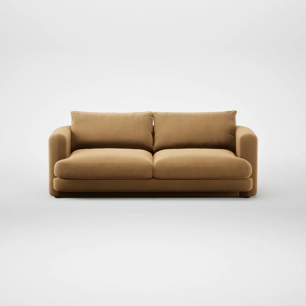 Heal's Rafi 3 Seater Sofa Wool Velvet Camel 2