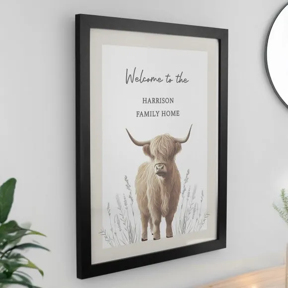 Personalised Highland Cow Poster Frame 3