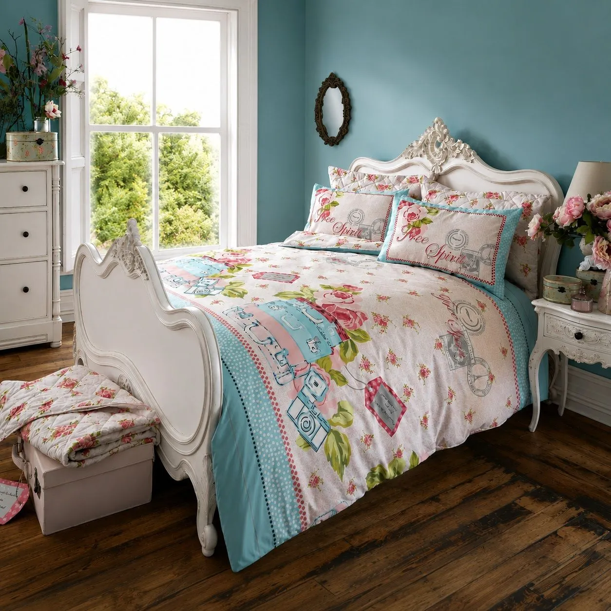 Smart Living Polycotton Printed Free Spirit Duvet Cover with Pillowcase Set 2