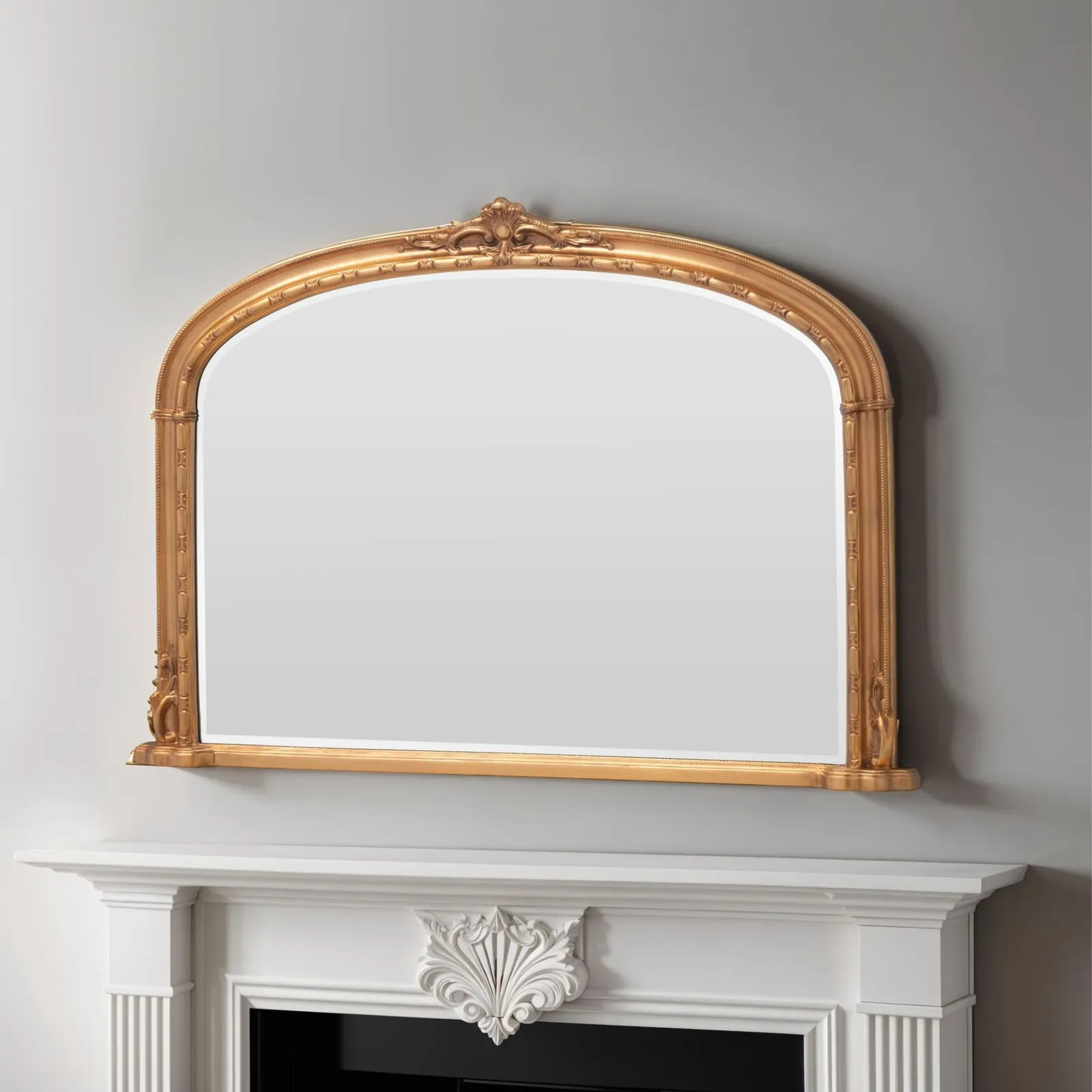 Yearn Mirrors Overmantle Mirror Arched 127(w) x 89cm(h) Victorian Mirror in Gold 5