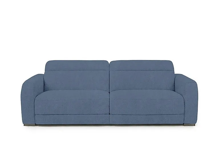 Edison Large Fabric 3 Seater Sofa - Silverish Blue