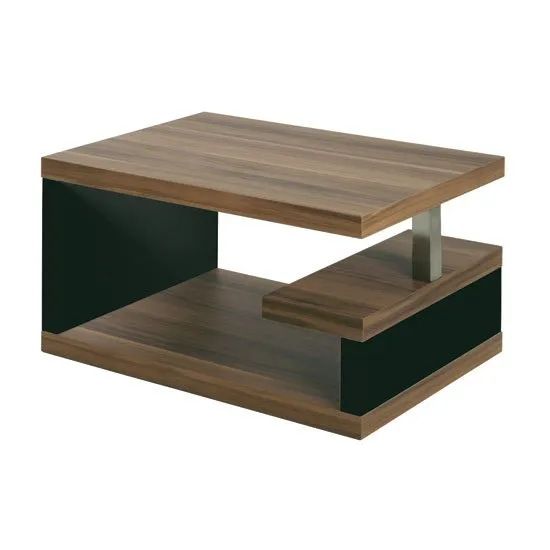 Geno Side Table In Walnut With Black Gloss