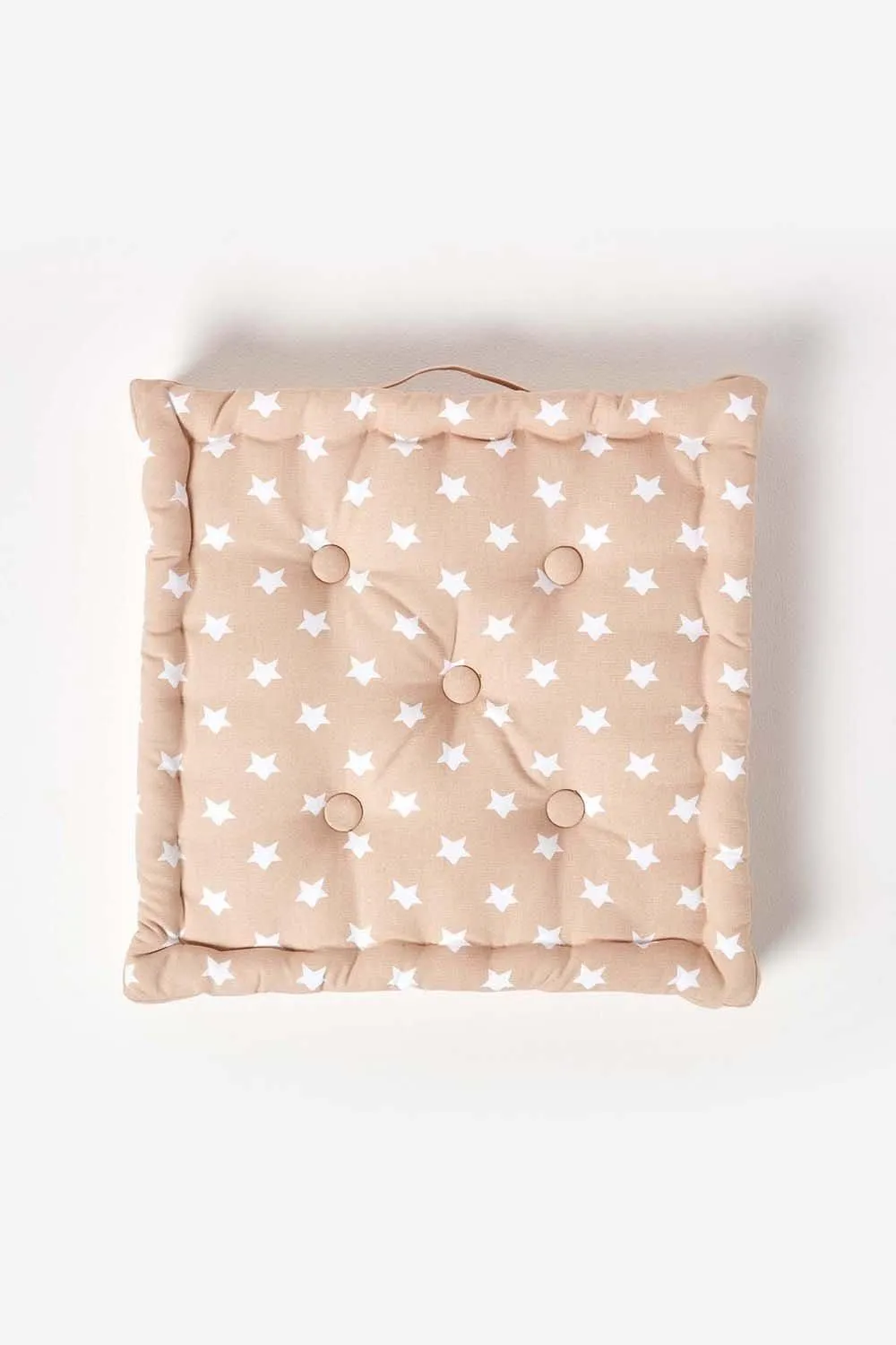 Homescapes Cotton Stars Floor Cushion in Beige 3