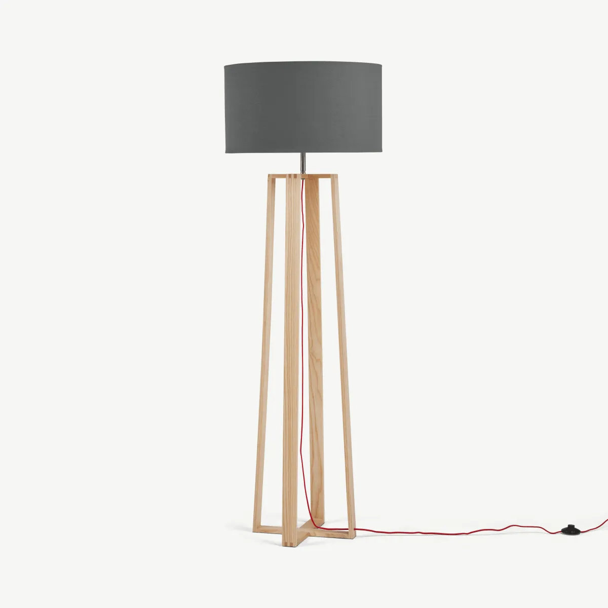 Asher Large Wooden Floor Lamp, Natural  