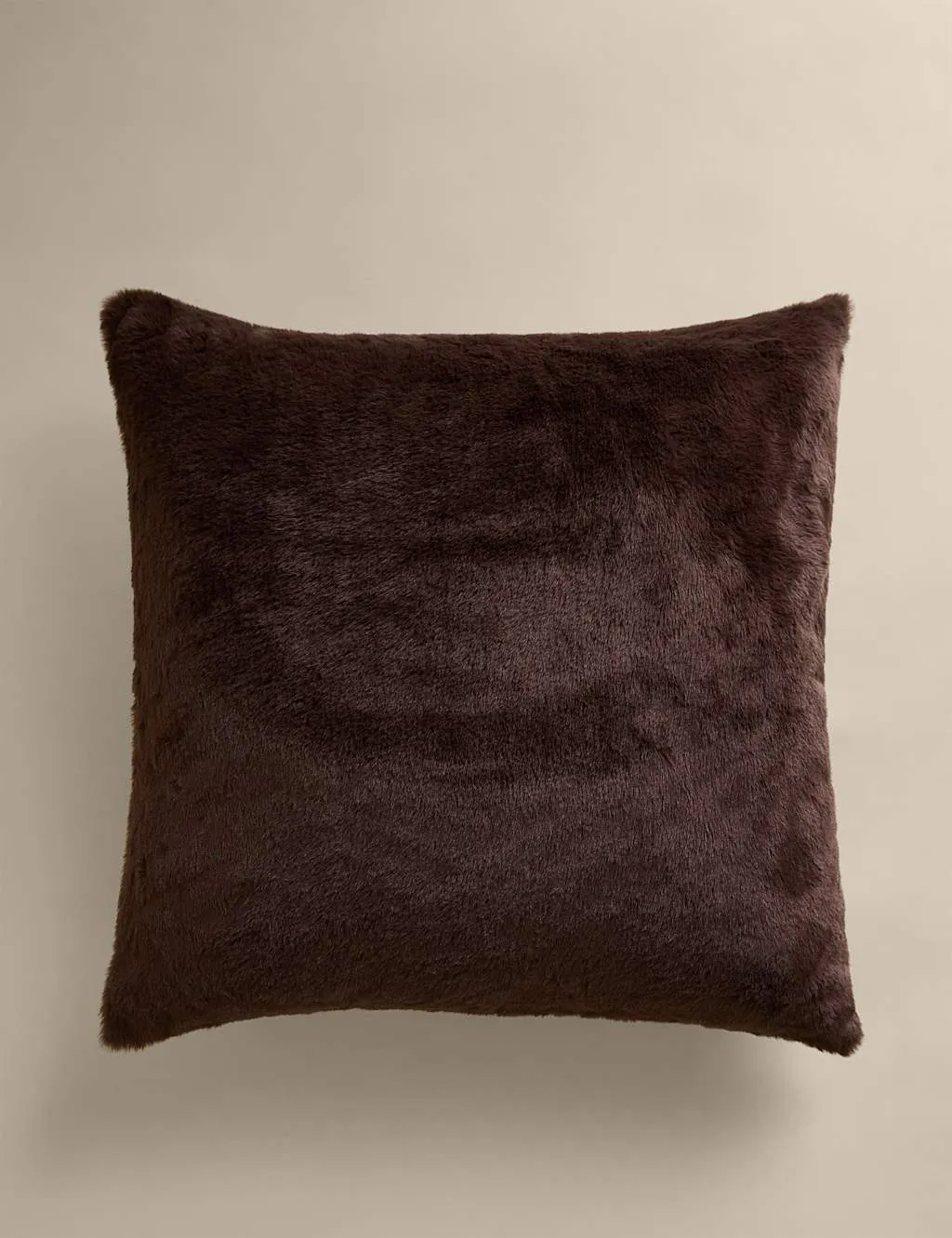 M&S Velvet Supersoft Cushion Chocolate