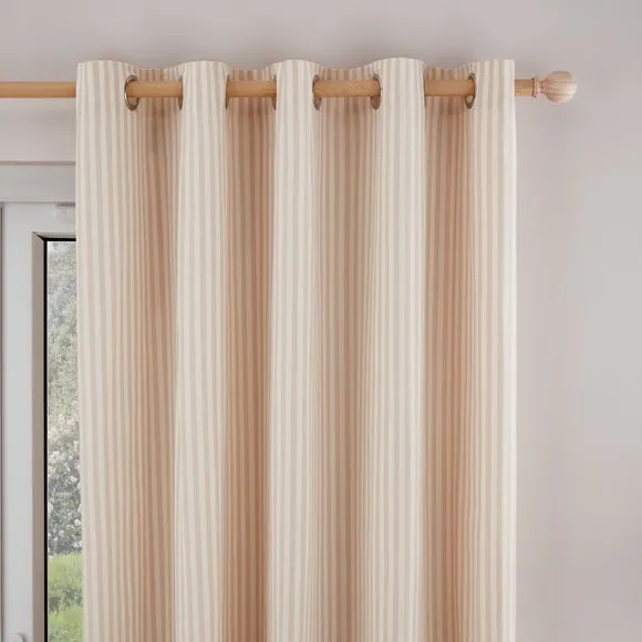 Linford Stripe Unlined Eyelet Curtains 1