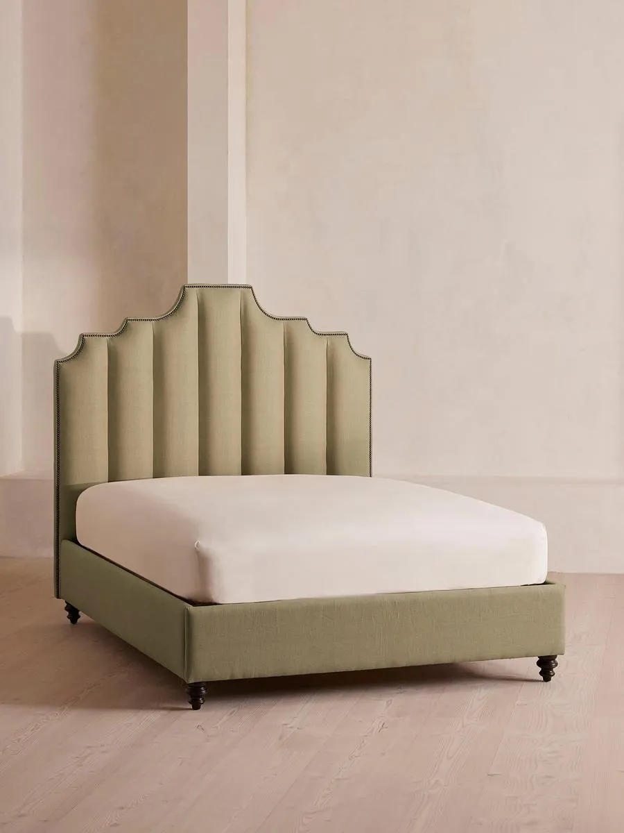 Gerrard Bed, Double, Linen, Sage