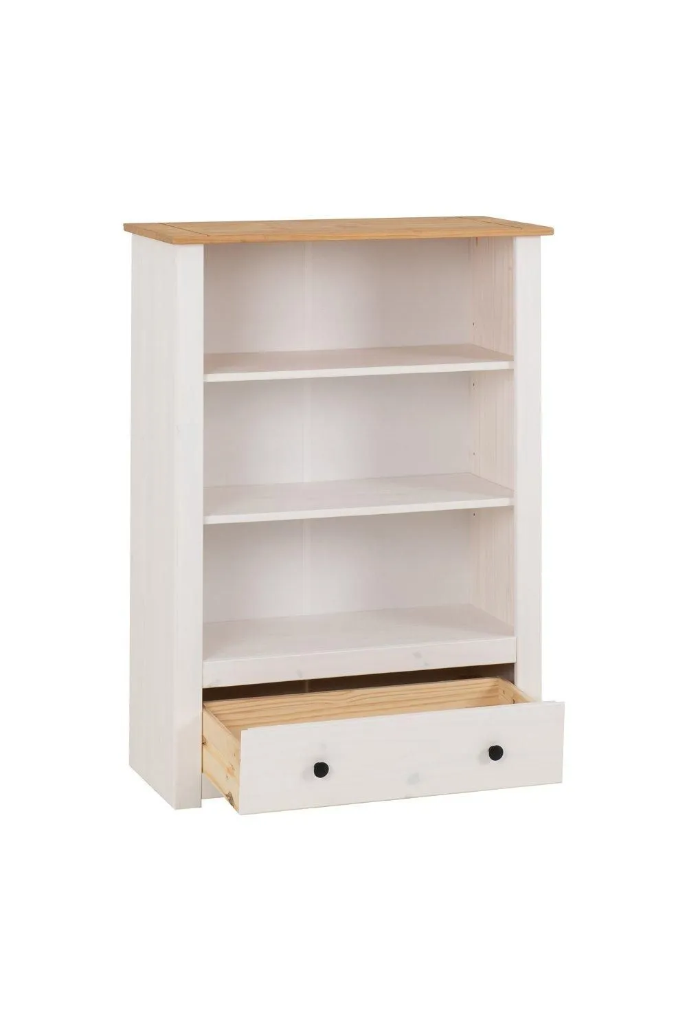 Seconique Panama 1 Drawer Bookcase in White 4