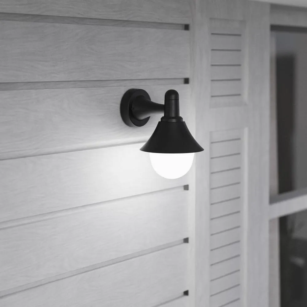 Netlighting Alan Conic Outdoor Wall Lantern Black E27 15W IP44 2
