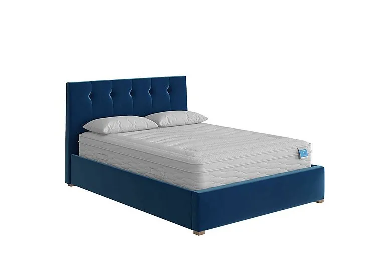 Noah Ottoman Bed Frame - Super King - Plush Velvet Navy