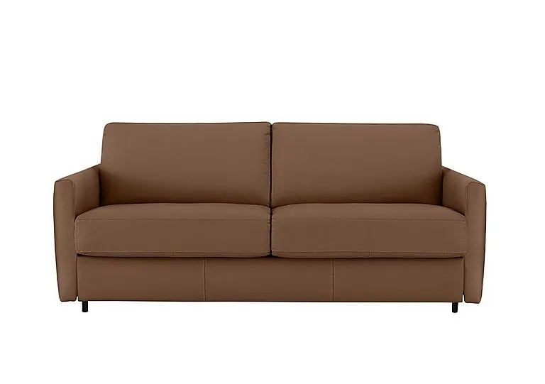 Alcova 3 Seater Leather Sofa Bed with Slim Arms - Sofas and Armchairs - In Time for Christmas