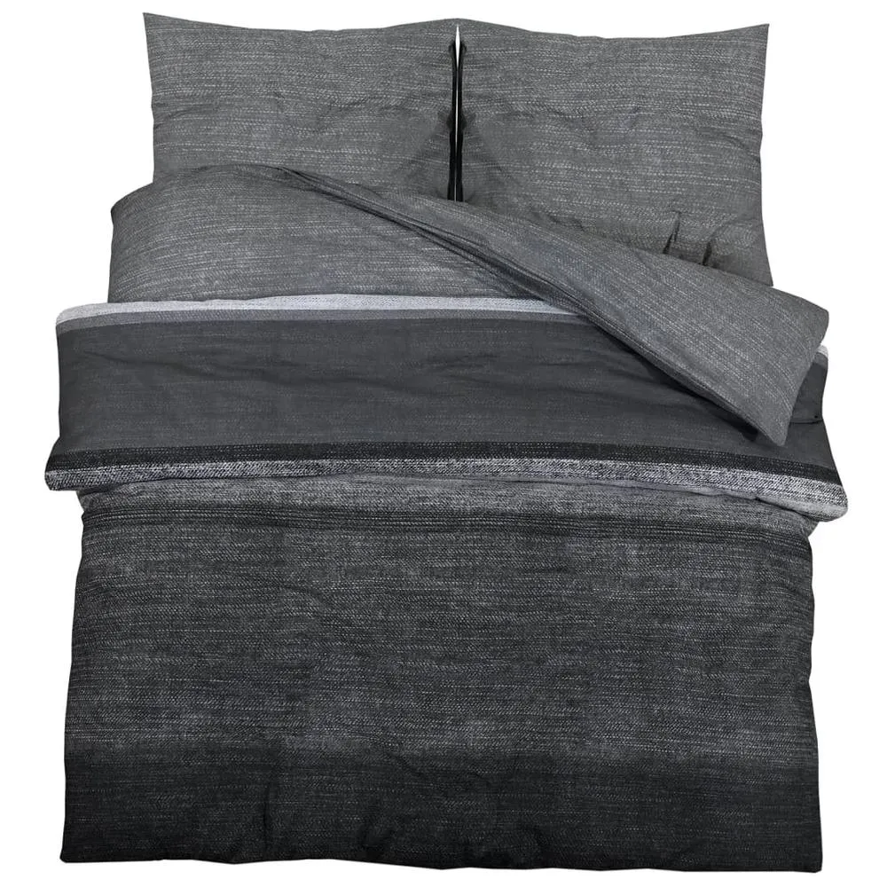 Berkfield Home Duvet Cover Set Dark Grey 225x220 cm Cotton