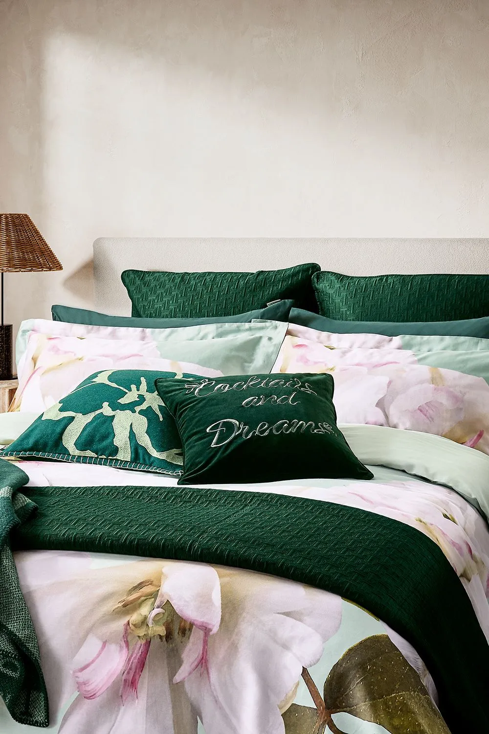 Ted Baker 'Gardenia Floral' Cotton Sateen Duvet Cover Set in Light Green 2