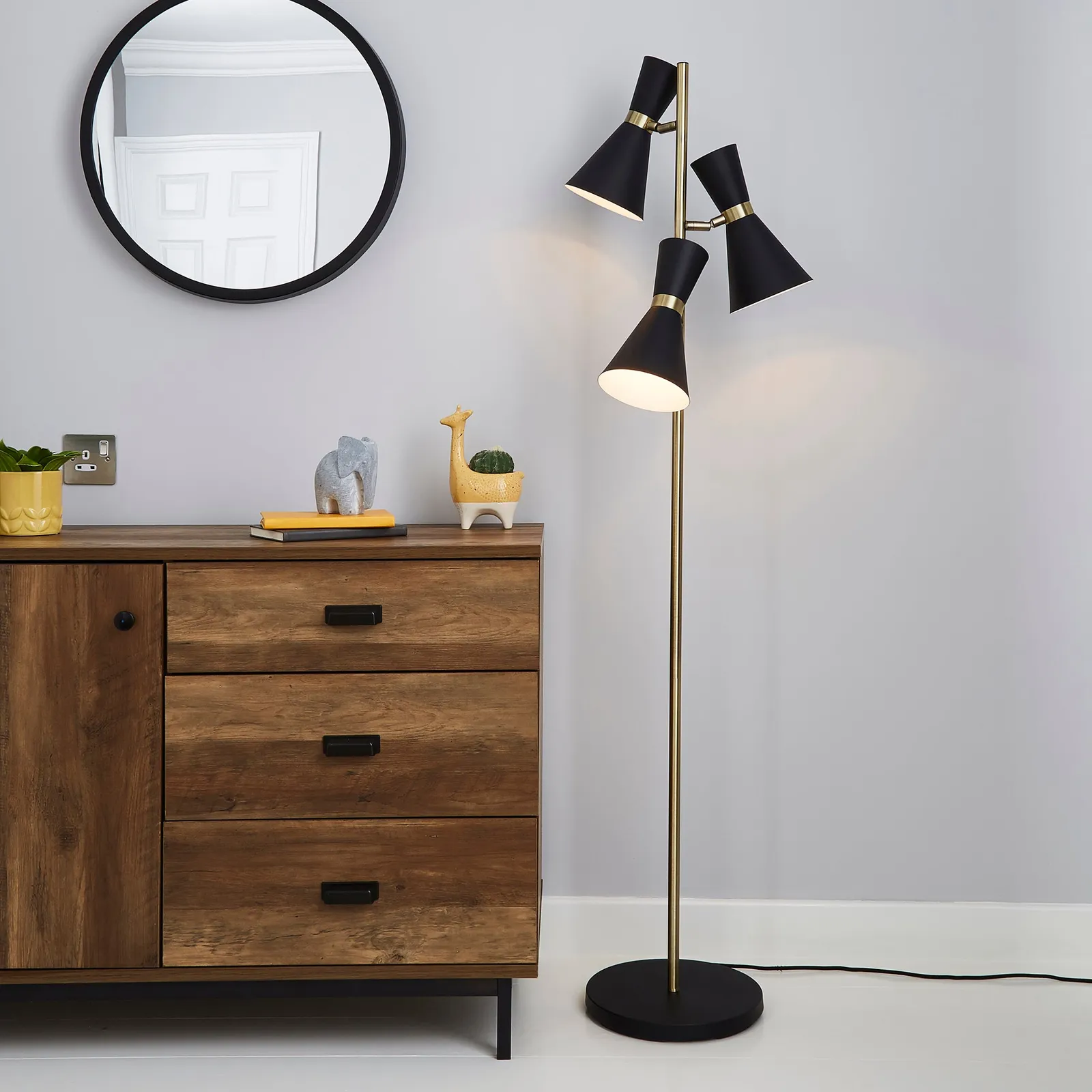 Archie Black Floor Lamp Black