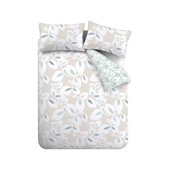 Catherine Lansfield Inga Leaf Polycotton Duvet Cover & Pillowcase Set 5