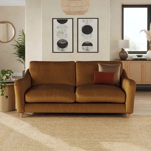 Hattie Matte Plush Velvet 3 Seater Sofa 1
