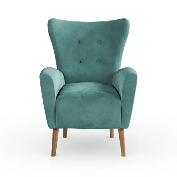 Sven Modern Velvet Wing Chair 6