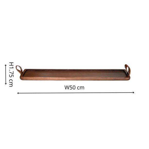 Harvey Walnut Wooden Rectangle Candle Tray 5