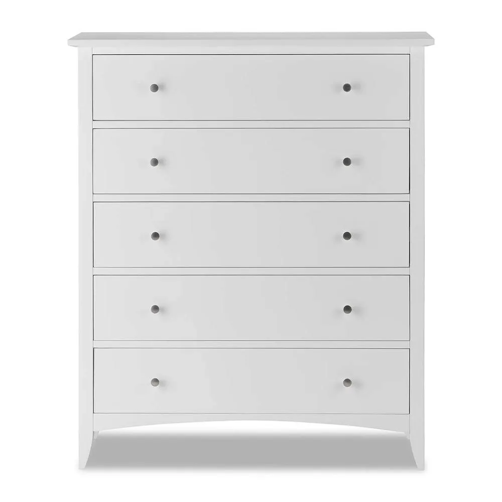Statement Furniture Edward Hopper 5 Drawer Chest of Drawers in White 3
