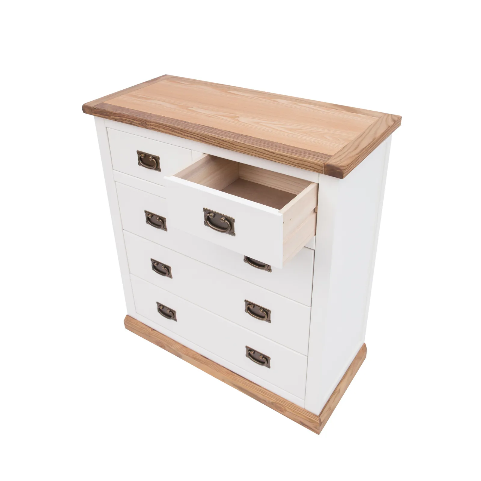 Cabinet Bits Tropea 5 Drawer Chest of Drawers Bras Drop Handle in Off-White 4