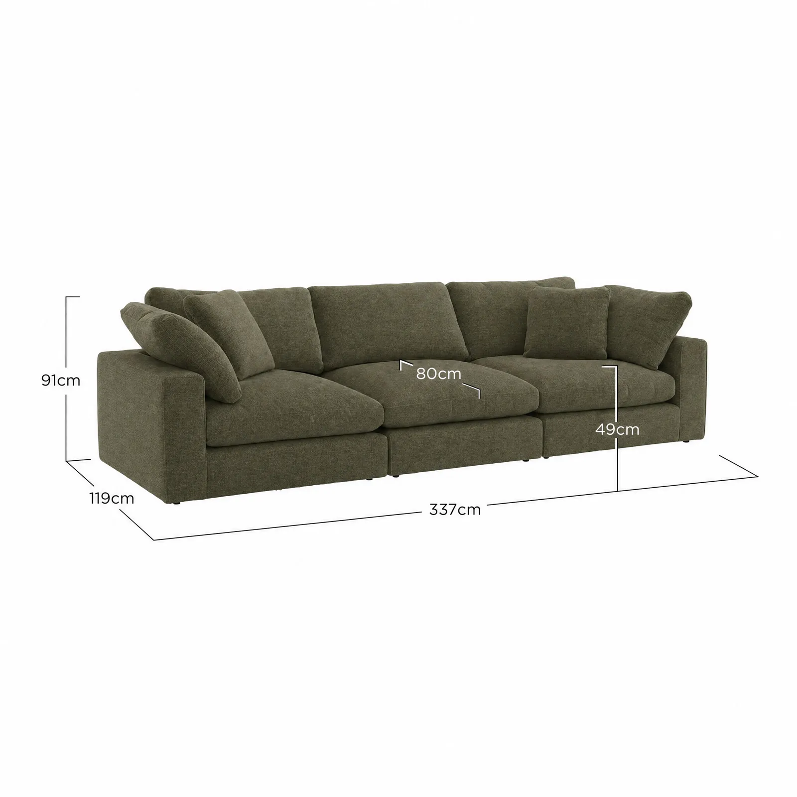 Artenis 3 Seater Sofa, Green | Barker & Stonehouse 2