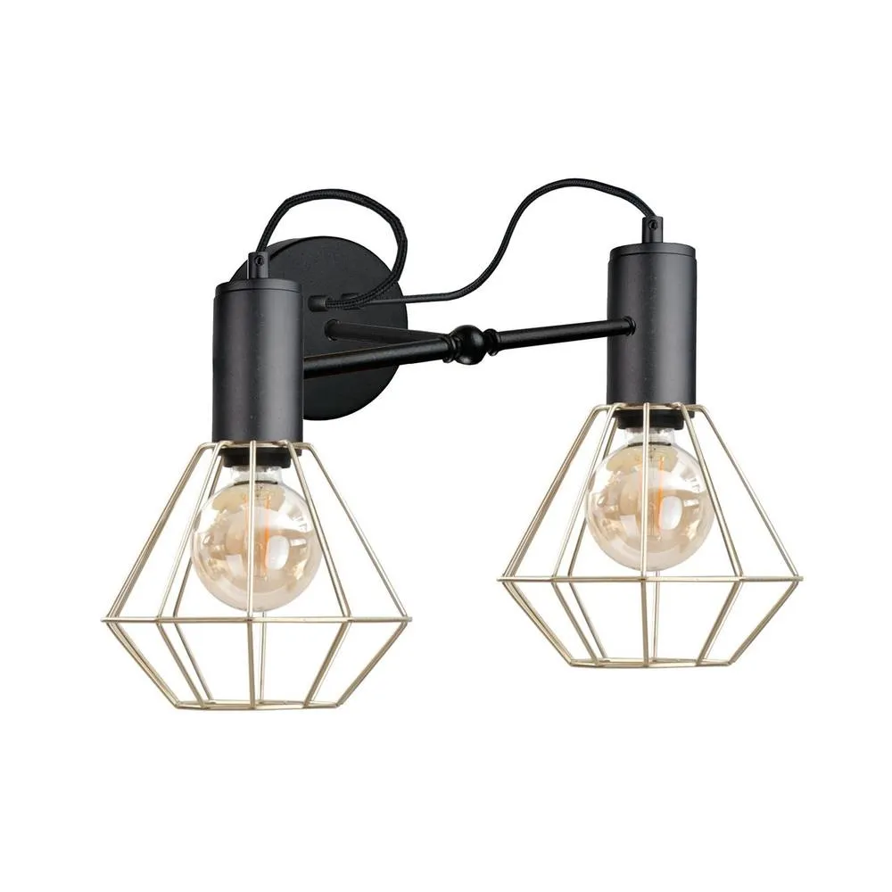 Netlighting Lars Wall Lamp Black 25cm 2x E27