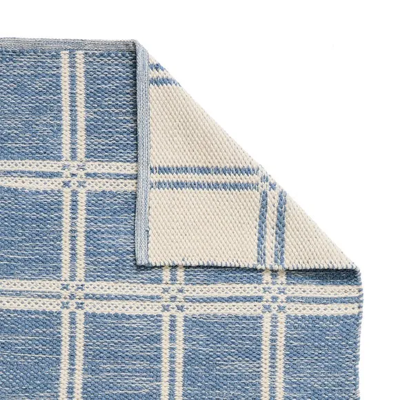 Cotton Denim Grid Scatter Rug 3