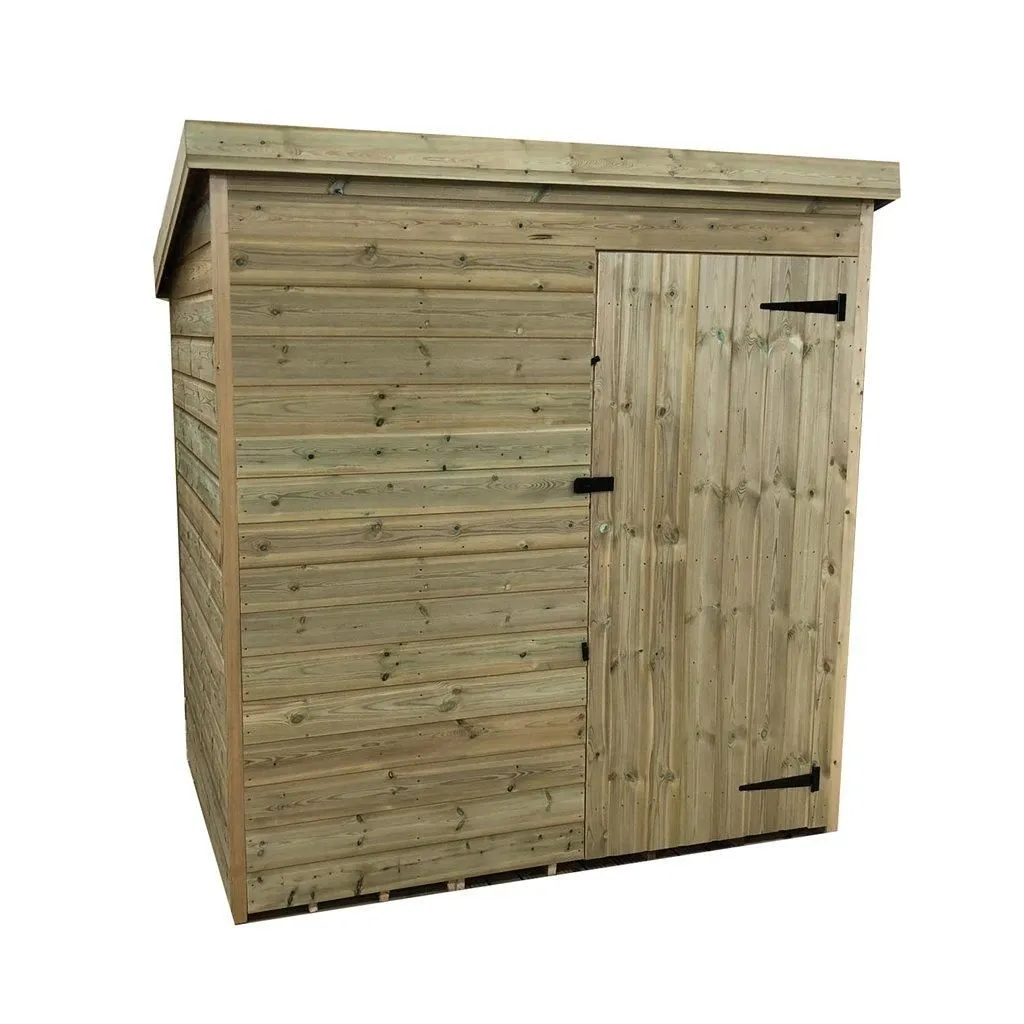 Marlborough 6 x 3 Pressure Treated Pent Garden Shed with Single Door in Natural 4