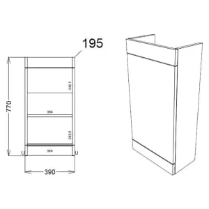 Wickes Malmo Indigo Blue Cloakroom Freestanding J Pull Vanity Unit & Basin - 850 x 400mm 2