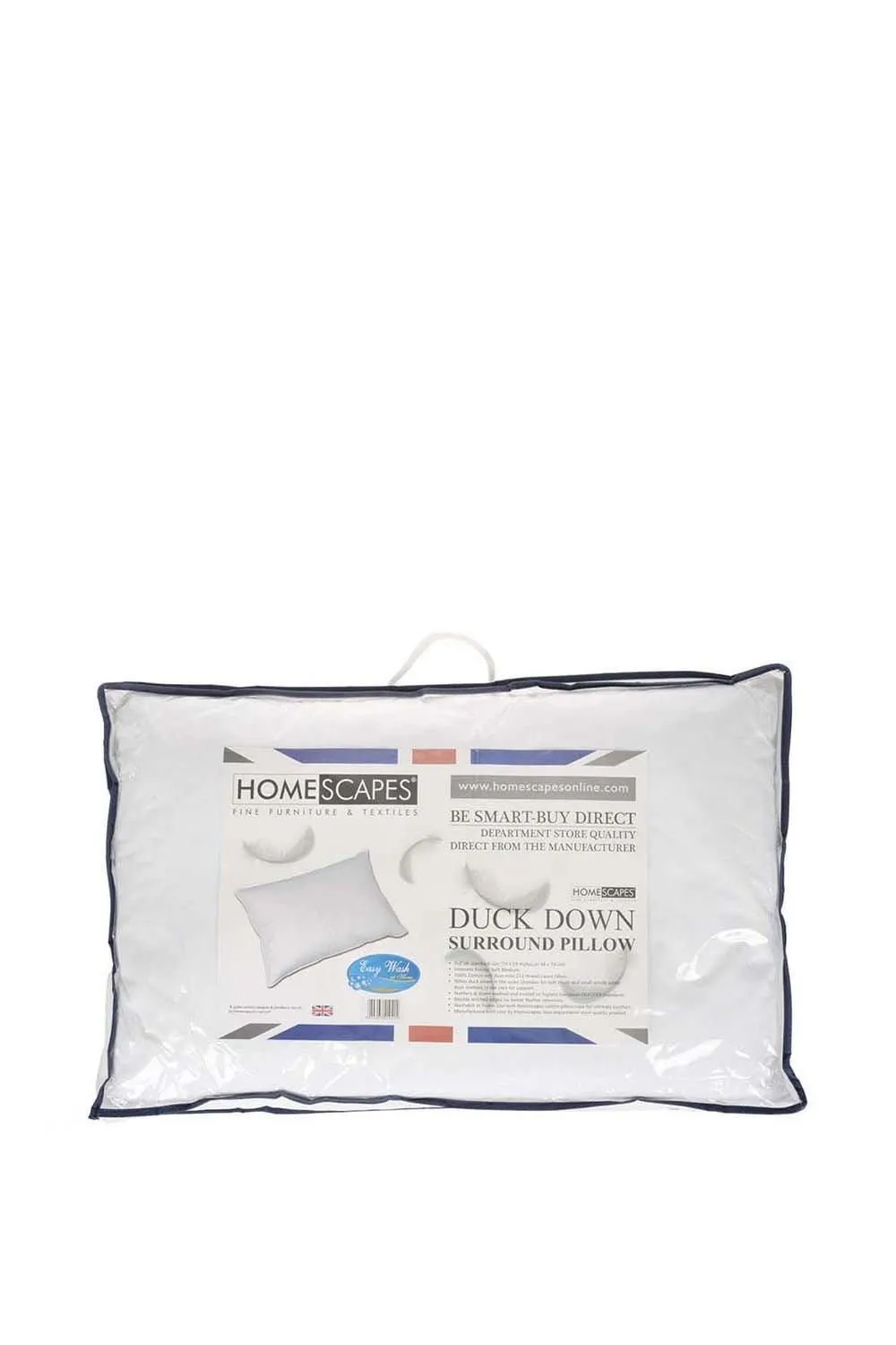 Homescapes White Duck Down Surround Pillow